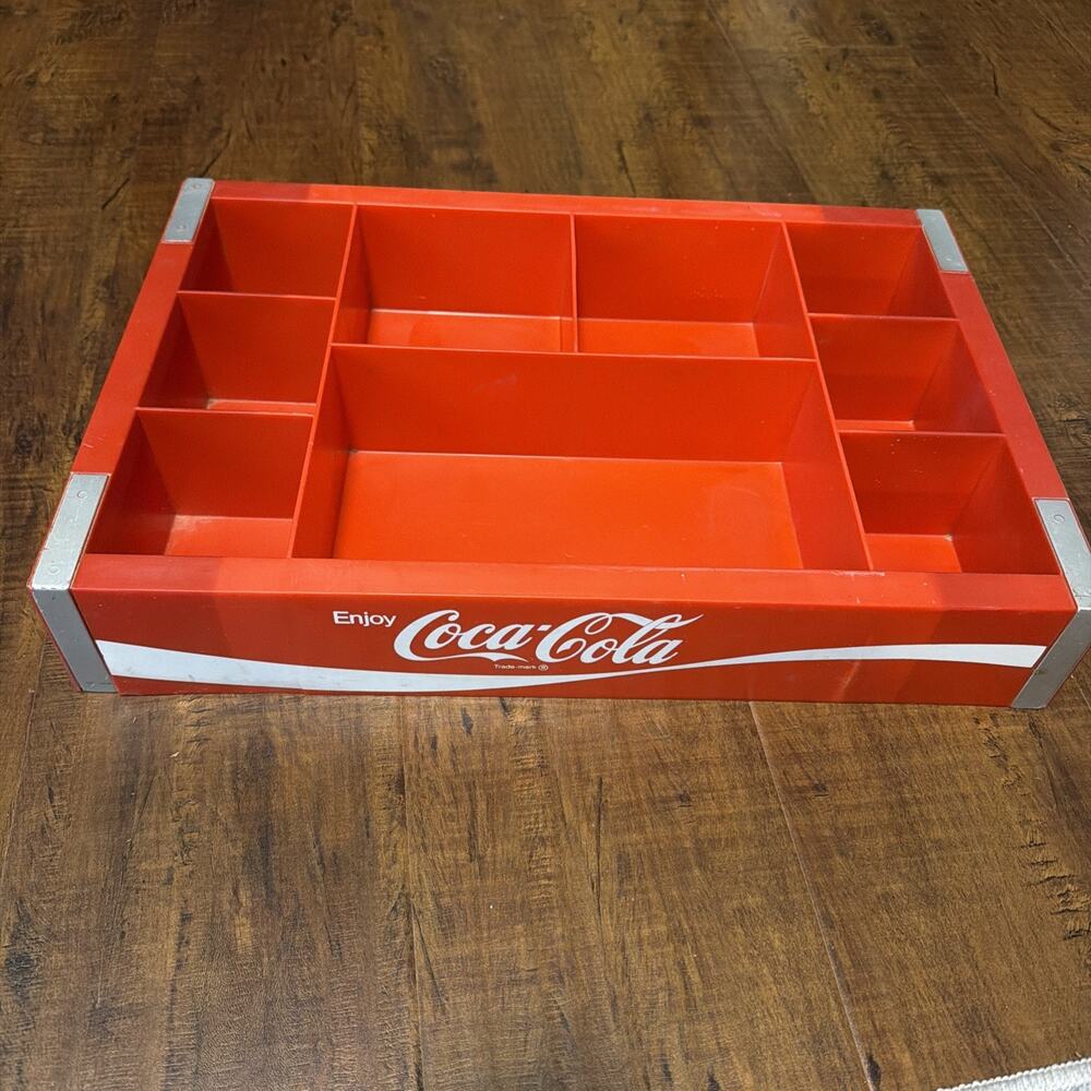 Vintage - COCA-COLA Plastic Snack/Soda Crate Tray - Red ~ 18 X 12